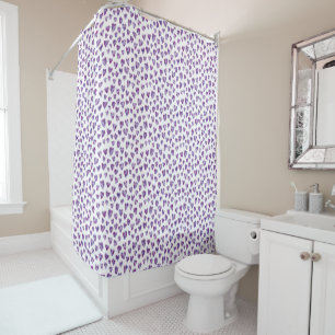 Purple Love Heart pattern Shower Curtain