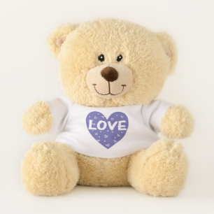 Purple love heart teddy bear