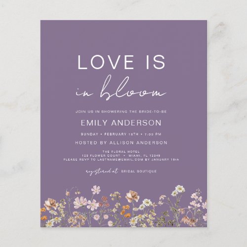 Purple Love is in Bloom Wildflower Bridal Shower