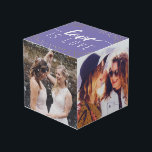 Purple Love is Love Gold Confetti - Wedding Photos Cube<br><div class="desc">Photo cube with room for four of your wedding photos,  with love is love written on a purple background decorated with faux gold confetti.</div>