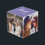 Purple Love is Love Gold Confetti - Wedding Photos Cube<br><div class="desc">Photo cube with room for four of your wedding photos,  with love is love written on a purple background decorated with faux gold confetti.</div>