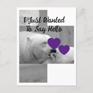 Purple Love Polar Bear Postcard