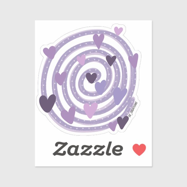 Purple Love Spiral Sticker (Sheet)