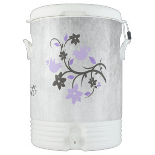 Purple Lovebirds Personalized Beverage Cooler