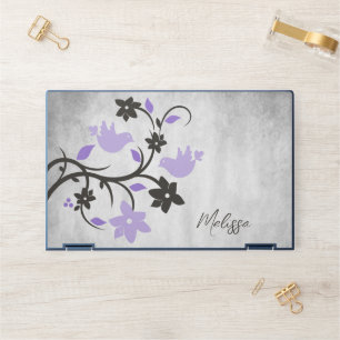 Purple Lovebirds Personalized HP Laptop Skin