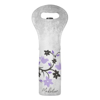 Purple Lovebirds Personalized Wine Bag by Superstarbing at Zazzle