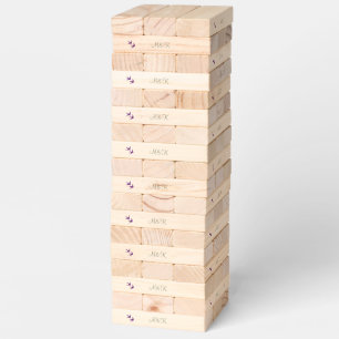 Purple Lovebirds Sage Green Script Initials Topple Topple Tower