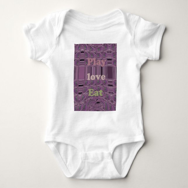 Purple  Loves &  Play Eat Africa South Traditional Baby Bodysuit (Front)