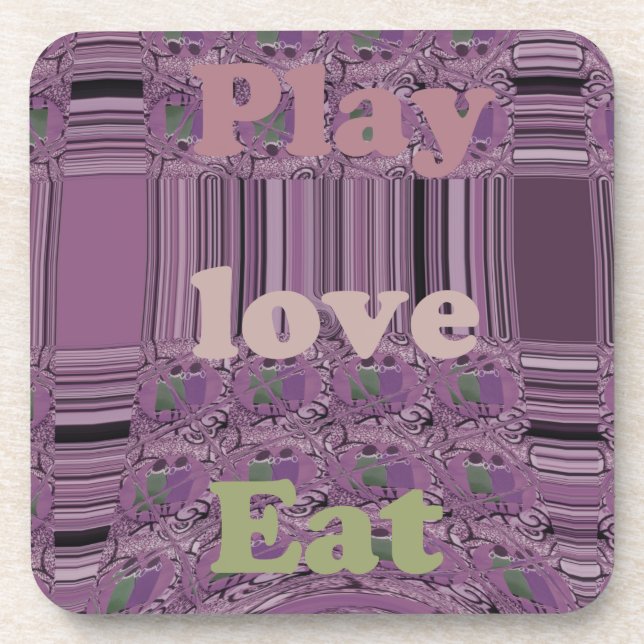 Purple  Loves &  Play Eat Africa South Traditional Beverage Coaster (Front)