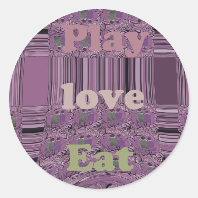 Purple  Loves &  Play Eat Africa South Traditional Classic Round Sticker (Front)