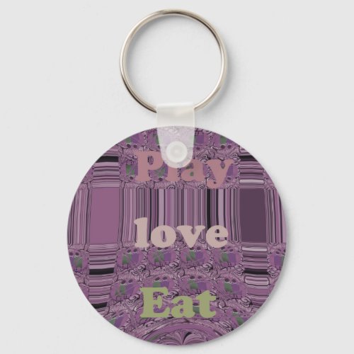 Purple  Loves   Play Eat Africa South Traditional Keychain
