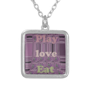 Purple  Loves &  Play Eat Africa South Traditional Silver Plated Necklace