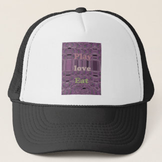 Purple  Loves &  Play Eat Africa South Traditional Trucker Hat
