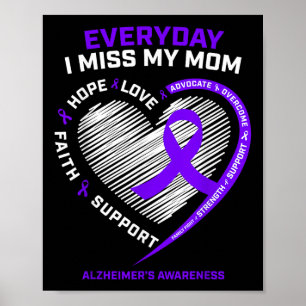 Purple Loving Memory Mother Miss My Mom Heimers Aw Poster