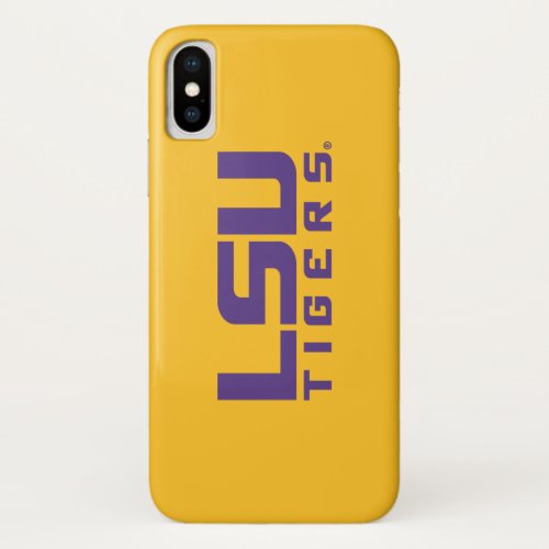 Purple LSU Tigers Logo iPhone X Case