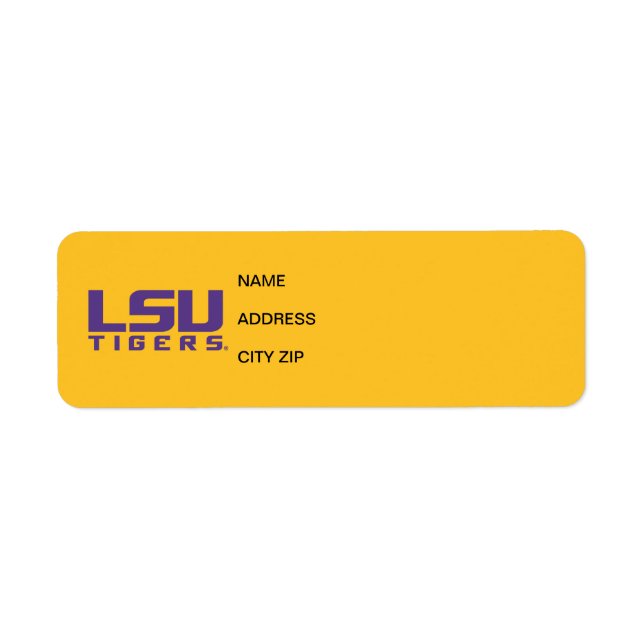 Purple LSU Tigers Logo Label (Front)