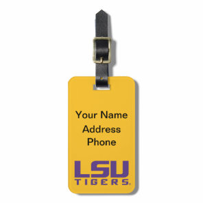 Purple LSU Tigers Logo Luggage Tag