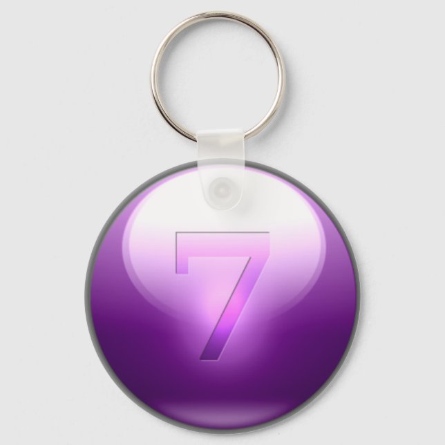 Purple Lucky 7 Keychain (Front)