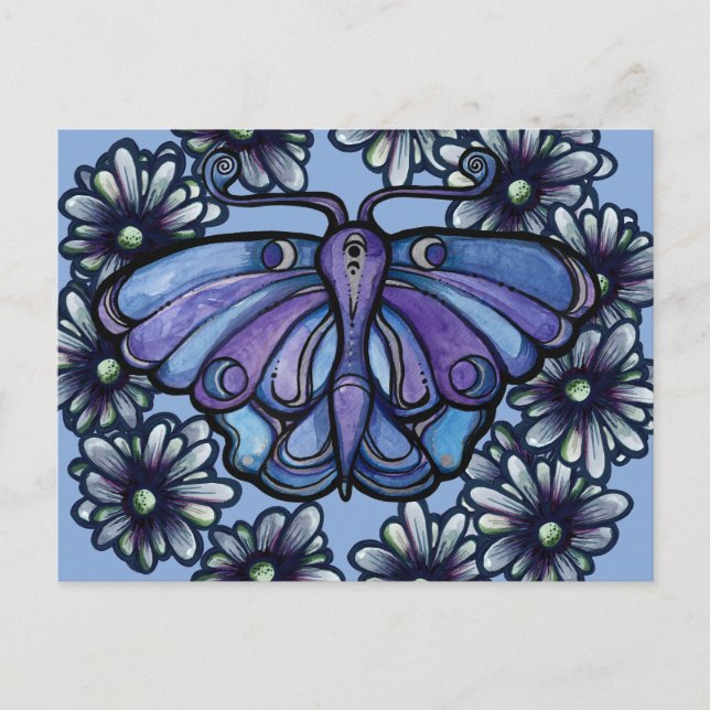 Purple Luna Moth MoonChild Moon Moths              Postcard (Front)