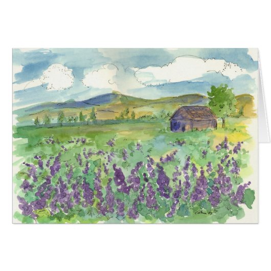 Purple Lupine Field Watercolor Wildflowers (Front Horizontal)