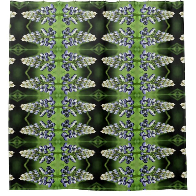 Purple Lupine Flower Art Pattern   Shower Curtain (Front)