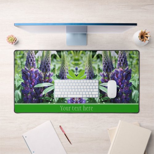 Purple Lupine Flowers Personalized Desk Mat