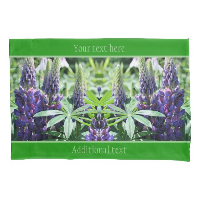Purple Lupine Flowers Personalized Pillow Case (Front)