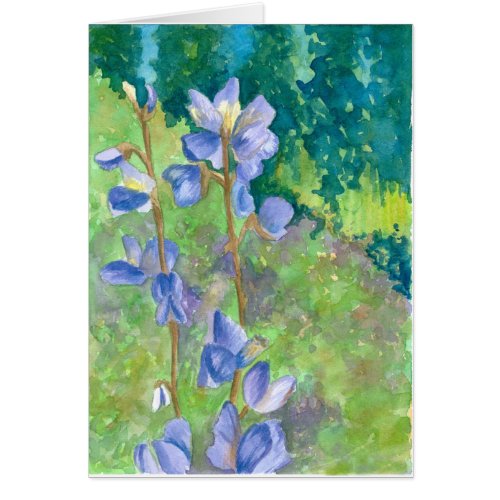 Purple Lupines Watercolor Wildflowers Blank