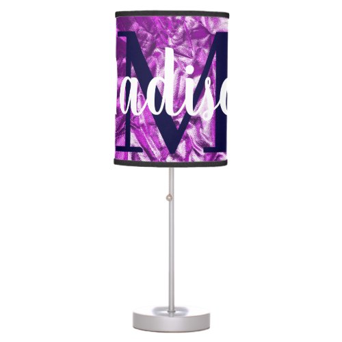 Purple Luxurious Custom Monogram Personalized Table Lamp