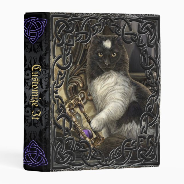 Purple Mage Medieval Witches Book Of Shadows Mini Binder (Front/Spine)