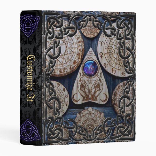 🔮Purple Mage Medieval Witches Book Of Shadows Mini Binder (Front/Spine)