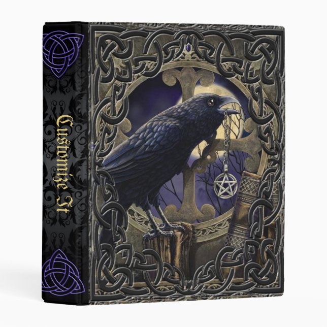 Purple Mage Medieval Witches Book Of Shadows Mini Binder (Front/Spine)