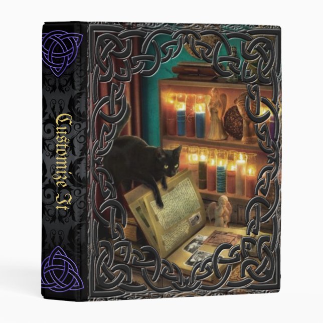 Purple Mage Medieval Witches Book Of Shadows Mini Binder (Front/Spine)