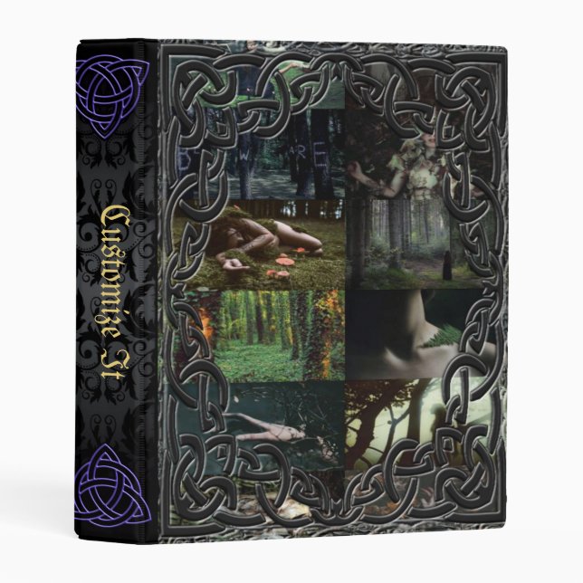 Purple Mage Medieval Witches Book Of Shadows Mini Binder (Front/Spine)
