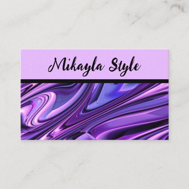 Purple Magenta Adaptable Beauty Style  Business Card (Front)