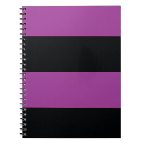 Purple Magenta and Black Simple Extra Wide Stripes Notebook