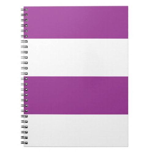 Purple Magenta and White Simple Extra Wide Stripes Notebook