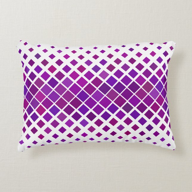 Purple Magenta Diamonds Design Accent Pillow (Front)