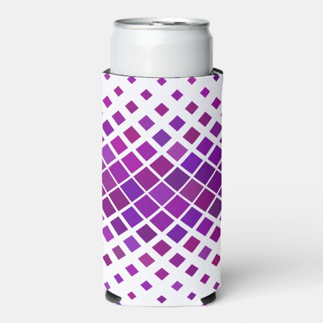 Purple Magenta Diamonds Design Bottle Can Cooler