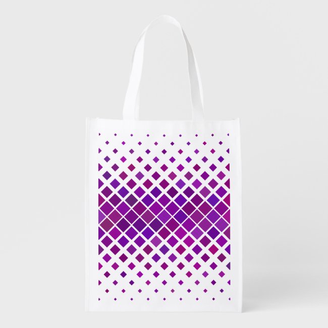 Purple Magenta Diamonds Design Reusable Tote Bag