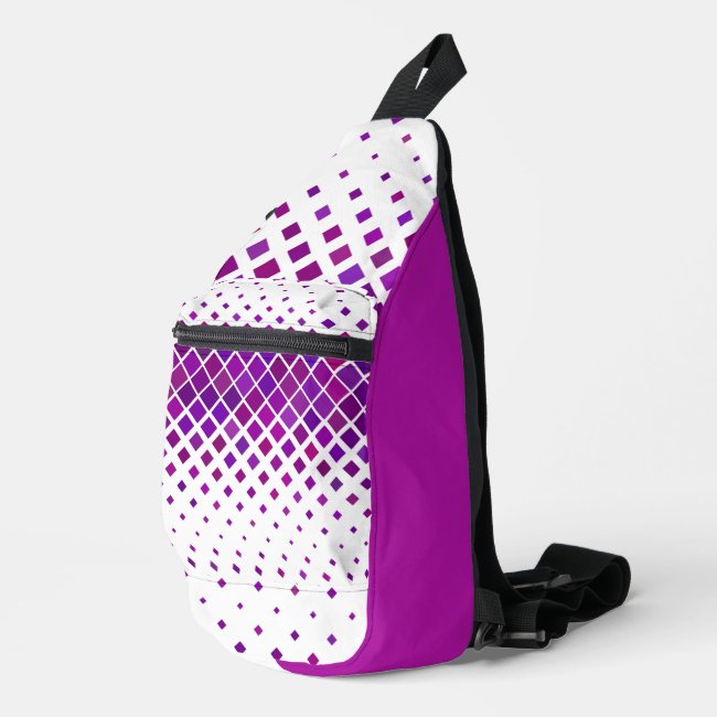 Purple Magenta Diamonds Design Sling Bag