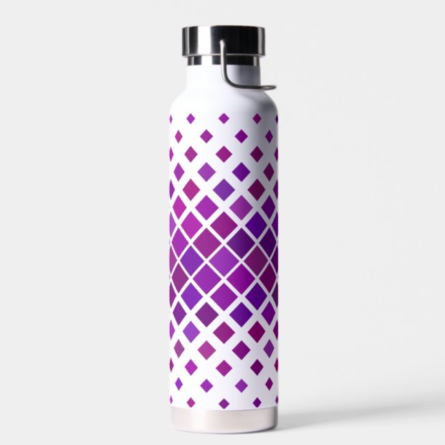 Purple Magenta Diamonds Design Water Bottle