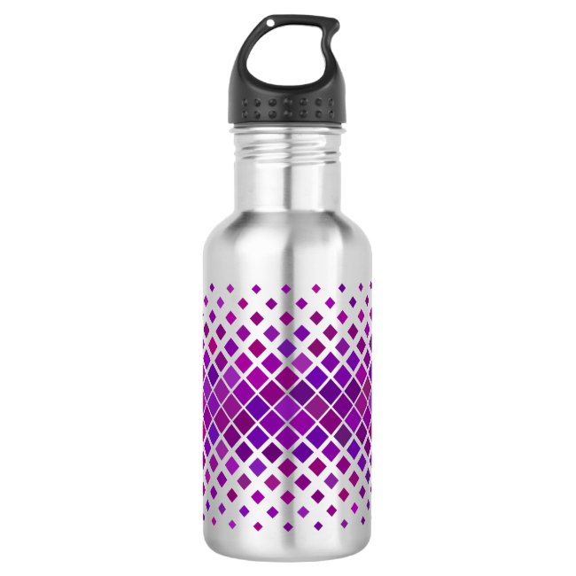 Purple Magenta Diamonds Design Water Bottle