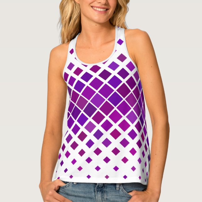 Purple Magenta Diamonds Tank Top (Front)