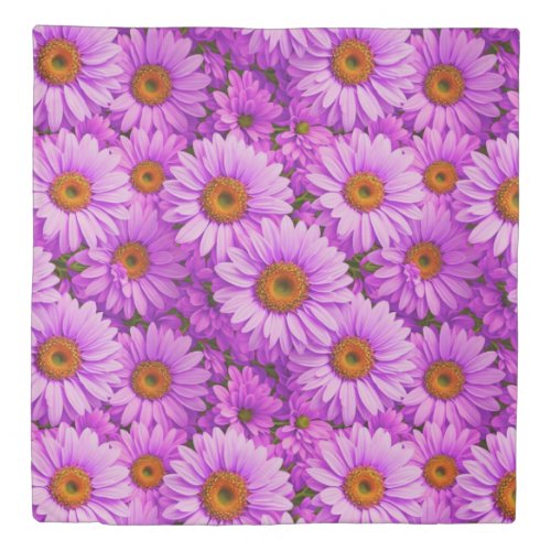 Purple magenta floral sunflower dark pink daisies  duvet cover