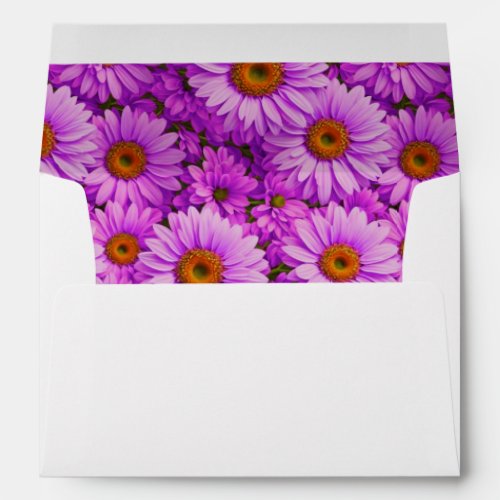 Purple magenta floral sunflower dark pink daisies  envelope