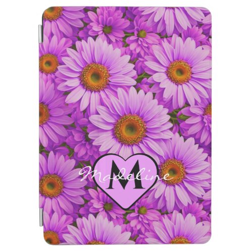 Purple magenta floral sunflower dark pink daisies  iPad air cover