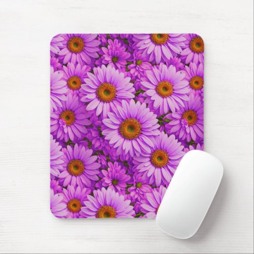 Purple magenta floral sunflower dark pink daisies  mouse pad