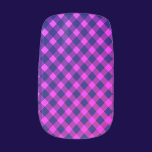 Purple Magenta plaid Minx Nail Art