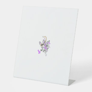 Purple-Magenta, Reddish Orange, TealiPedestal Sign